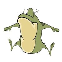 funny green frog Vector