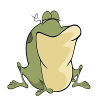 funny green frog Vector