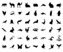 Animals and Birds Silhouette vector