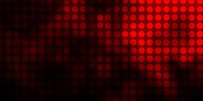 Dark Red vector background with circles.