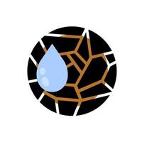 icono de sequedad. gota de agua azul. humedad y humedad. vector