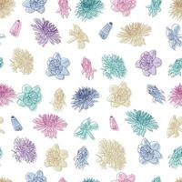 Fondo de patrón sin costuras botánico floral de primavera adecuado con flores de flor de verano para estampados de moda, gráficos, fondos y artesanías vector