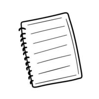 Notebook with blank page. White sheet and school template. vector