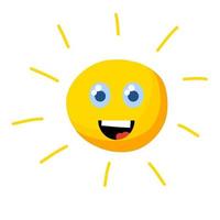 Cute sun. Element of summer and nature. Yellow warm object. vector
