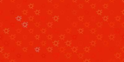 Dark orange vector texture with disease symbols.