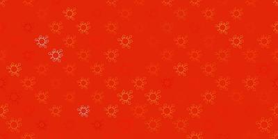 Dark orange vector texture with disease symbols.