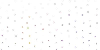 Light pink, yellow vector background with bubbles.
