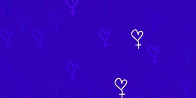 Light Purple vector backdrop with women power symbols.