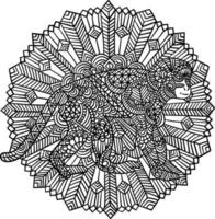 chimpancé mandala para colorear para adultos vector