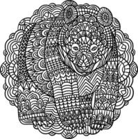 Bear Mandala Coloring Pages for Adults vector