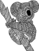 Koala Mandala Coloring Pages for Adults vector