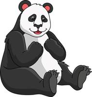 Panda Cartoon Colored Clipart Illustration vector