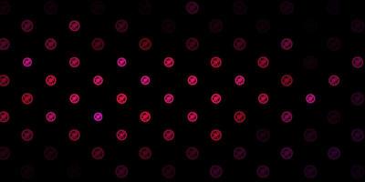 Dark Pink vector texture with disease symbols.