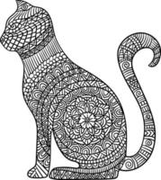 Cat Mandala Coloring Pages for Adults