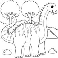 Diplodocus Coloring Page for Kids vector