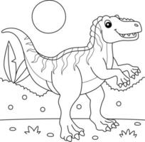 fukuiraptor para colorear para niños vector