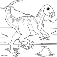 qantassaurus página para colorear para niños vector