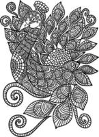Peacock Mandala Coloring Pages for Adults vector