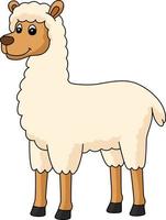 Llama Cartoon Colored Clipart Illustration vector