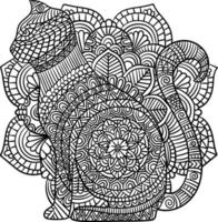 Cat Mandala Coloring Pages for Adults vector