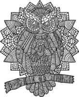 Owl Mandala Coloring Pages for Adults vector