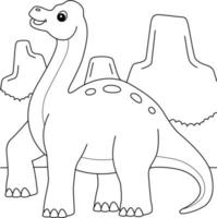 Brachiosaurus Coloring Page for Kids vector