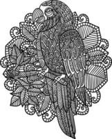 Parrot Mandala Coloring Pages for Adults vector