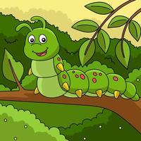 Caterpillar Cartoon Colored Animal Illustration vector