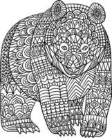 Bear Mandala Coloring Pages for Adults vector