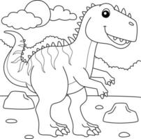 giganotosaurio para colorear para niños vector