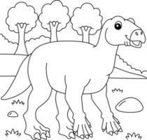 iguanodon para colorear para niños vector