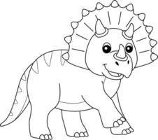 Triceratops Coloring Isolated Page for Kids vector