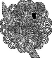 Koala Mandala Coloring Pages for Adults vector