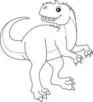 rajasaurus para colorear página aislada para niños vector