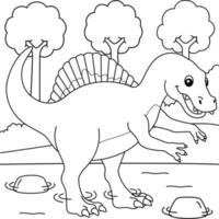 Spinosaurus Coloring Page for Kids vector