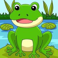 Frog Cartoon Colored Animal Illustration vector