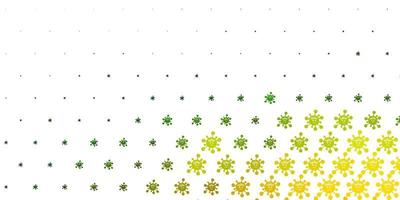 Light Green, Red vector backdrop with virus symbols.