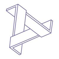 Impossible optical illusion shapes. Logo. Optical art object. Impossible figure. Line art triangle. Unreal geometric objects. vector