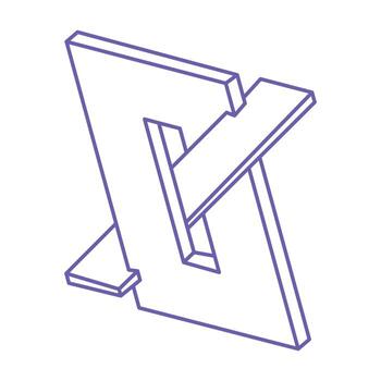 Optical illusion logo. Impossible shapes. Sacred geometry figures. Abstract eternal geometric objects. Impossible endless outline shapes. Optical art. Impossible geometry shape on a white background. vector