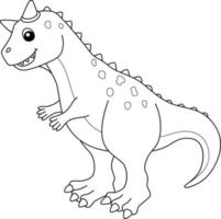 carnotaurus para colorear página aislada para niños vector