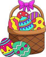 Easter Basket Cartoon Colored Clipart Illustration vector