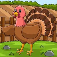 Turkey Cartoon Colored Animal Illustration vector