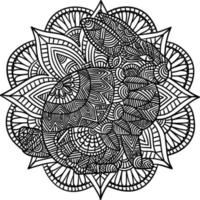 Rabbit Mandala Coloring Pages for Adults vector