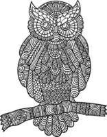 Owl Mandala Coloring Pages for Adults vector