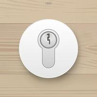 Master key. Key for door lock. Metallic keyhole. Vector. vector