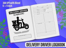 Delivery Driver Logbook KDP interior. Delivery Driver Logbook planner template vector