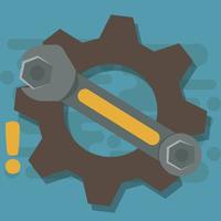 Wrench and gear vector illustration