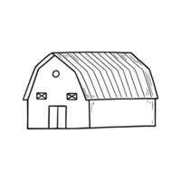 Hand drawn farm burn house. vector