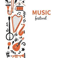 Hand drawn music festival banners vector