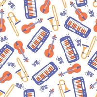 seamless pattern of musical instrument vector